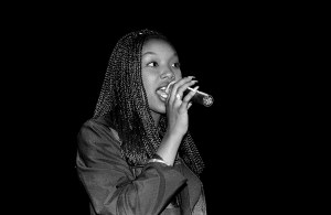 CHICAGO - AUGUST 1995:  Singer Brandy performs during 'The 1995 Sears Peak Performance Program' at the Park West Theater in Chicago, Illinois in August 1995.  (Photo By Raymond Boyd/Getty Images)